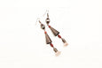 Long Bell Tassel Amazonite Earrings - Boho Cute Cone Red Blue Lovely Statement Dangle Gypsy Valentine Gift Ethnic Bohemian Handmade Jewelry