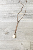 Simplistic Coral Necklace, Bohemian Long Pendant, Natural Stone Necklace