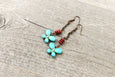 Turquoise Blue Stone Butterfly Boho Earrings - Cute Lovely Elegant Bohemian Valentine's Day Gift for Her Unique Lover Long Dangle Jewelry
