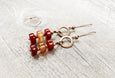Carnelian Agate Long Loop Boho Earrings - Red Orange Umber Statement Gypsy Stone Gemstone Dangle Unique Bohemian Chic Handmade Jewelry Set
