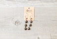 Brown Hematite Earrings - Matte Metallic Boho Statement Long Gypsy Stone Gemstone Dangle Simple Playful Bohemian Chic Necklace Jewelry Set
