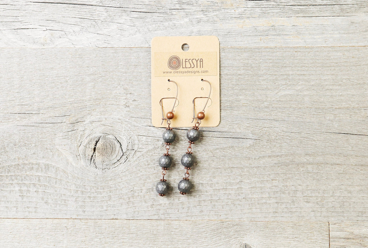 Charcoal Gray Hematite Earrings - Matte Metallic Boho Statement Long Gypsy Stone Gemstone Bohemian Chic Necklace Jewelry Set Gift for Her