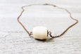 White Ivory Cream Coral Simple Boho Necklace