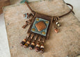 Ethnic Leather Necklace, Gypsy Boho Hippie Necklace, N023