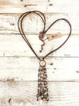 Boho Quartz Necklace, Gypsy Spirit Necklace, Bohemian Crystal Necklace, Quartz Druzy Long Necklace, N098
