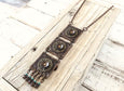 Boho Leather Necklace, Bohemian Statement Necklace, Gypsy Long Necklace, Rustic Style Necklace, N102