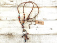Boho Long Stone Necklace, Gypsy Spirit Necklace, Bohemian Charm Necklace, Rustic Necklace, N101
